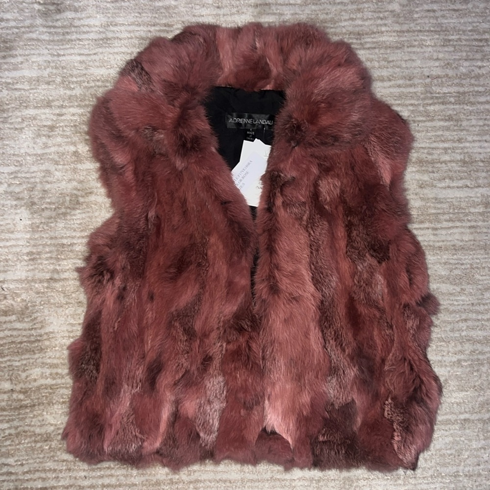 Adrienne Landau Pink Fur Vest